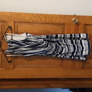 Navy and White Halter Dress